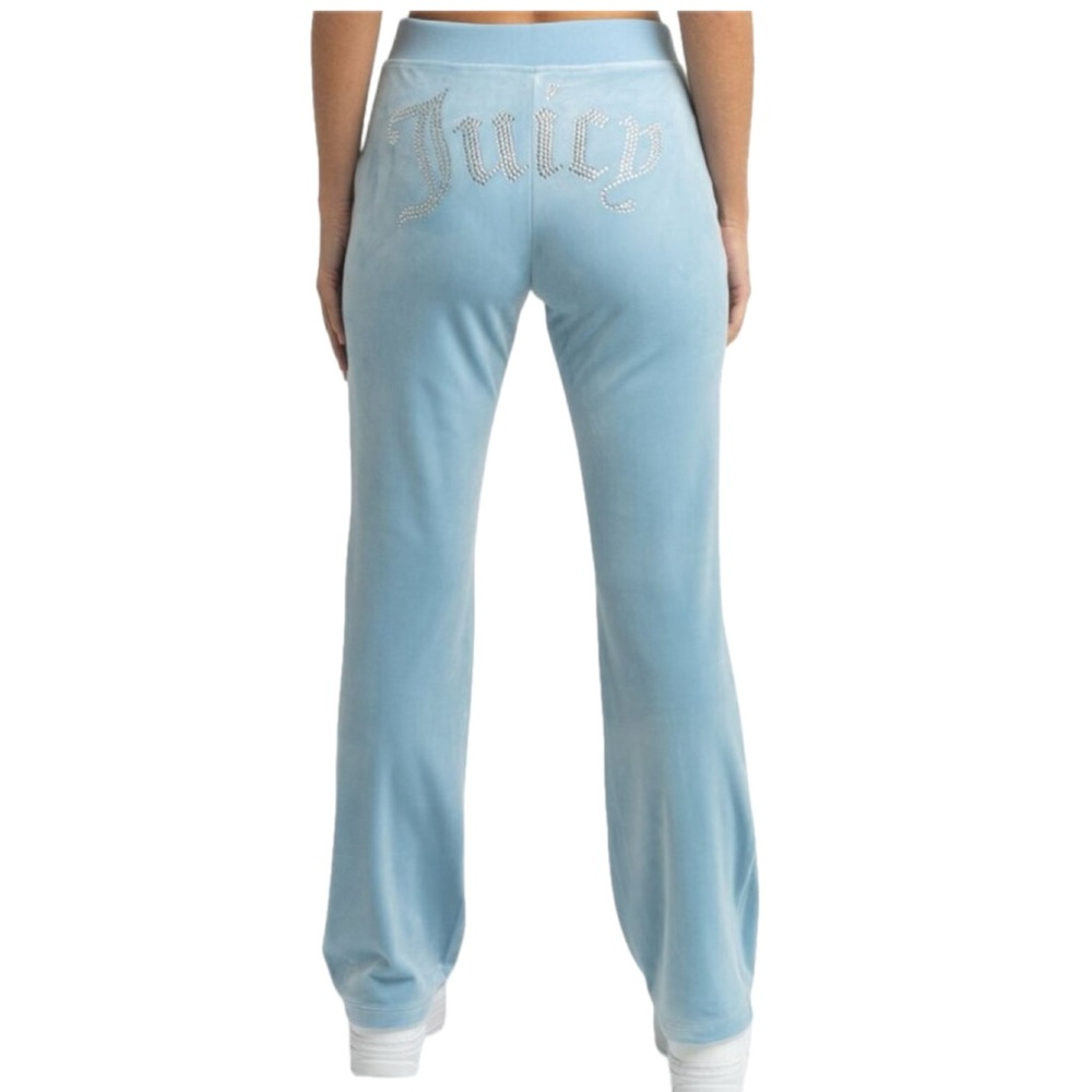 NWT Juicy Couture Velour Track Suit Pants Hooded Jacket Bling Sz Large New $199 - Picture 8 of 16